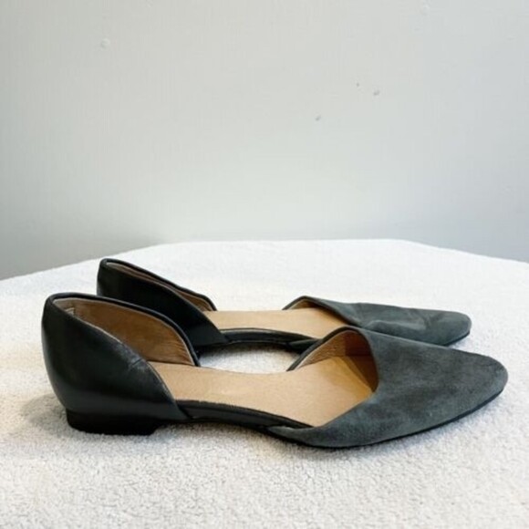 J Jill Womens D'Orsay Flats Leather Pointed Toe Slip On Size 8 Gray Suede - Picture 3 of 10